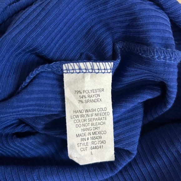 Rolla Coaster Bodycon Dress Cutout Strapless Ribbed Royal Blue Size L - Picture 5 of 5